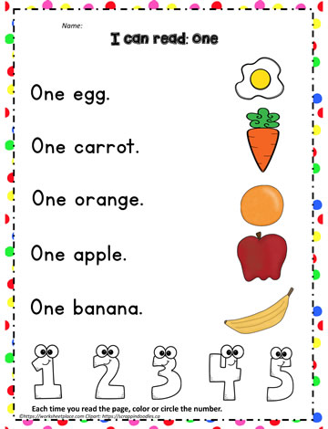 Sight Word to Read - one